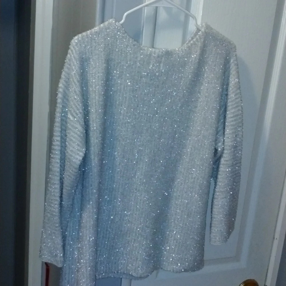 Ruby Rd. Metallic Silver Sweater - Picture 3 of 6